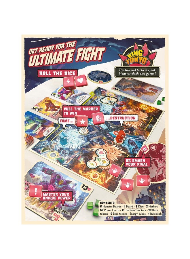 IELLO: King of Tokyo: Duel - Two-Player Board Game, Fun & Tactical Giant Monster Clash Dice Game, Classic Strategy, Family Ages 8+, 2 Players, 20 Min - Image 2