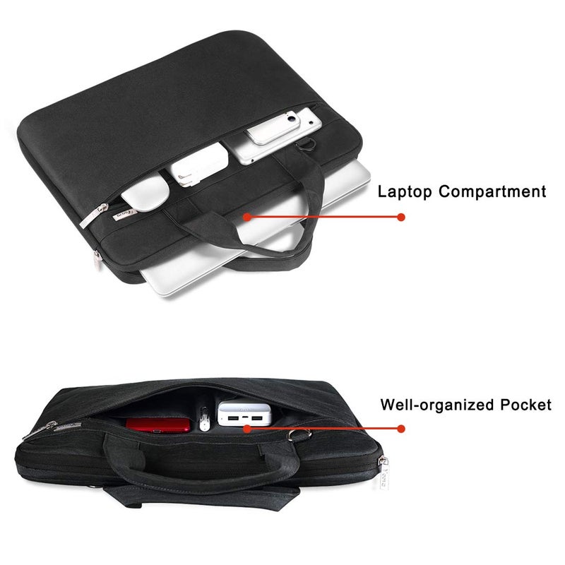 Voova Laptop Bag 15.6 Inch, 360 Protective Laptop Case Sleeve Compatible With Macbook Air 15 M2, Macbook Pro 15/16, 15-16    Lenovo Asus Acer Dell Hp, Waterproof Computer Bag Slim Briefcase, Black - Image 2