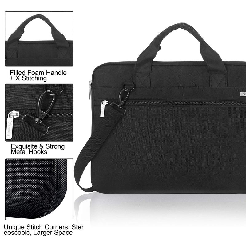 Voova Laptop Bag 15.6 Inch, 360 Protective Laptop Case Sleeve Compatible With Macbook Air 15 M2, Macbook Pro 15/16, 15-16    Lenovo Asus Acer Dell Hp, Waterproof Computer Bag Slim Briefcase, Black - Image 5
