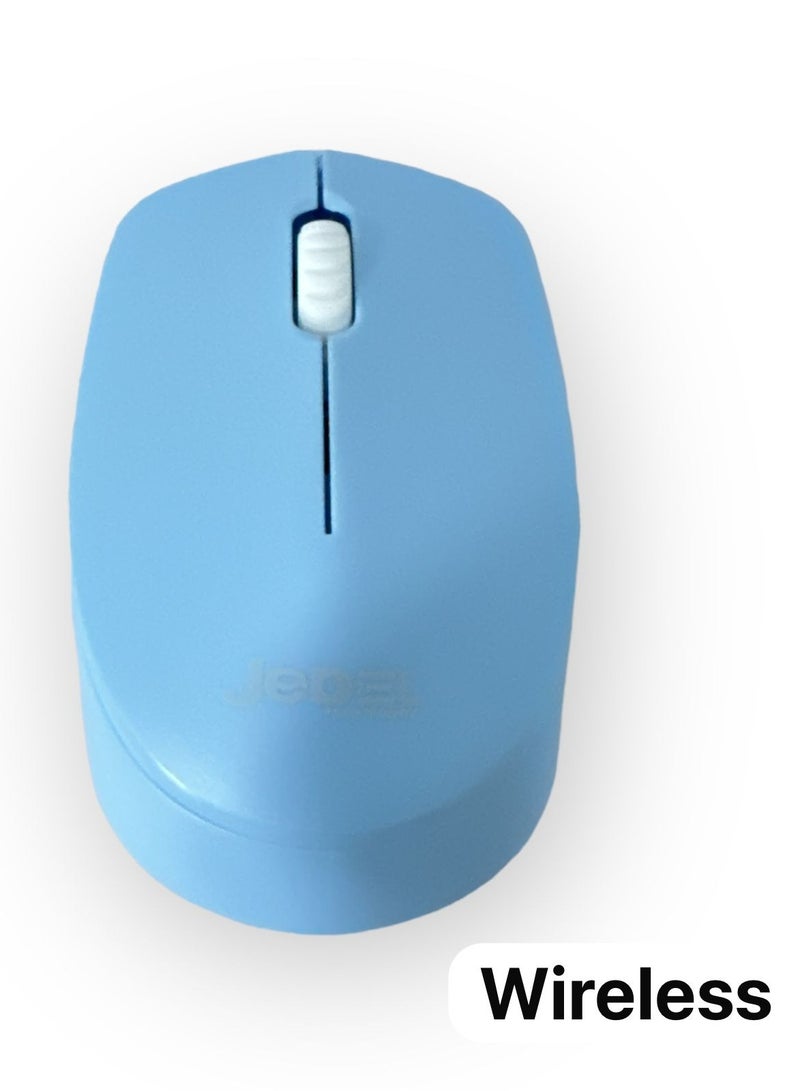JeDEL mouse wireless jedel 2.4ghz cyan color - Image 1