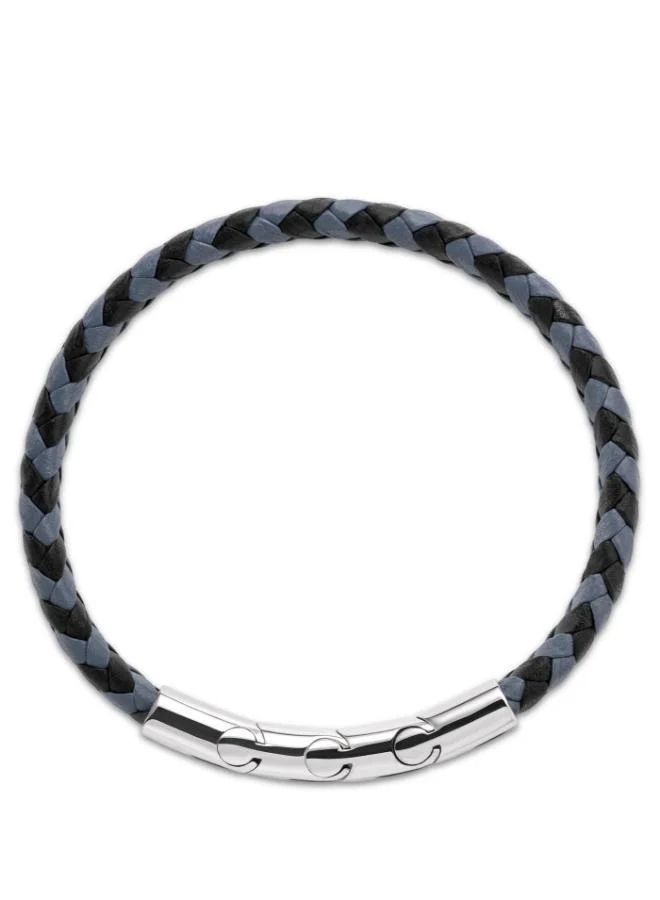 Guy Laroche  Adam Black and Grey Braided Bracelet for Men for Men | Best Price UAE