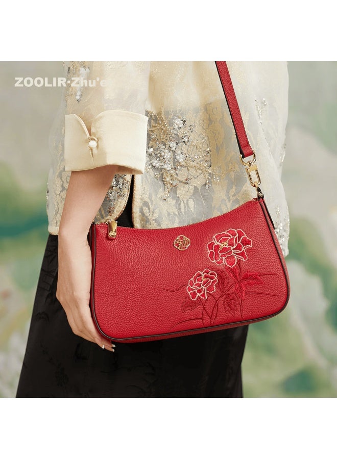 ZOOLER Zhu'er Women's Bag  National Style Embroidered Underarm Shoulder Crossbody Bag Women's Day Festival Gift - Image 1