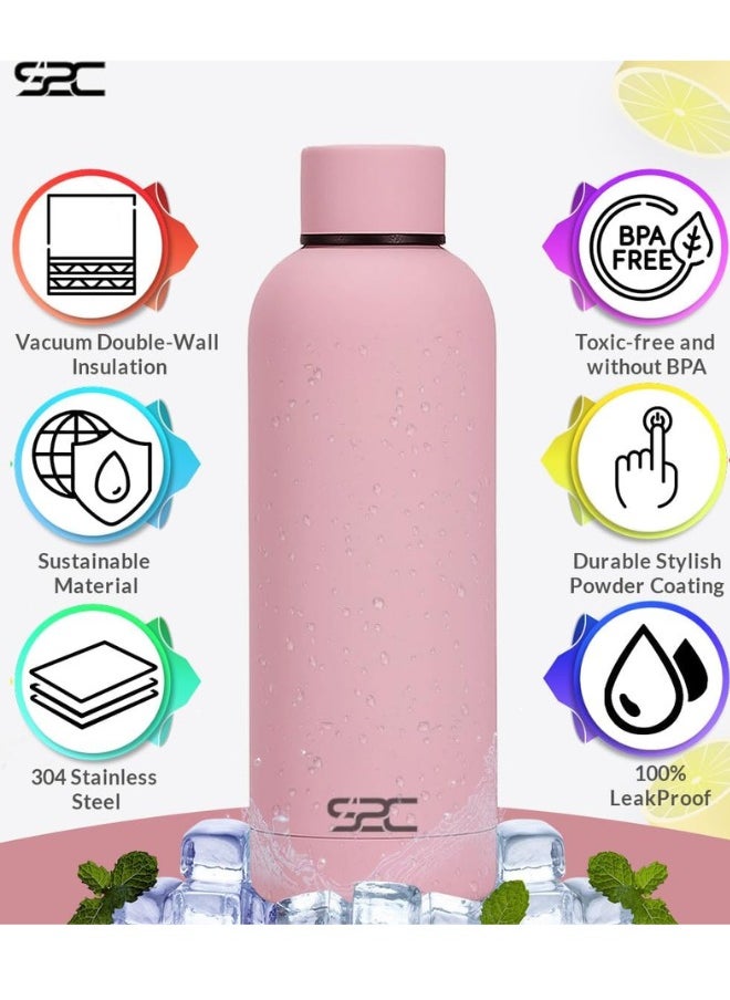 S2C Water Bottle Stainless Steel 500ml - Double Wall insulated Water Bottles for Hot Water Gym Bottle Stainless Steel Water Bottle for Kids School Flask Bottle Hot water bottle  - Image 2