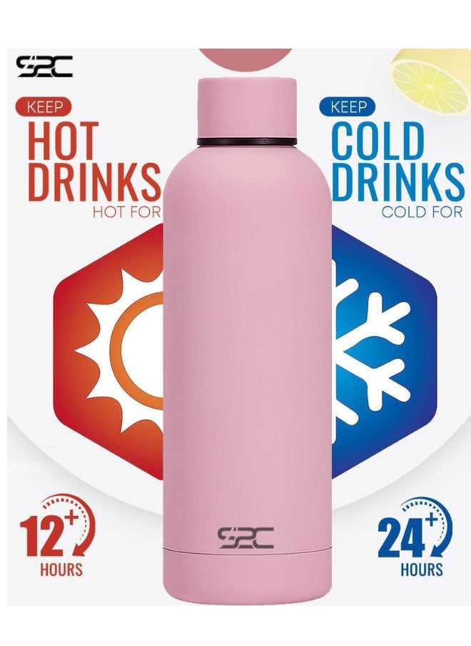 S2C Water Bottle Stainless Steel 500ml - Double Wall insulated Water Bottles for Hot Water Gym Bottle Stainless Steel Water Bottle for Kids School Flask Bottle Hot water bottle  - Image 4
