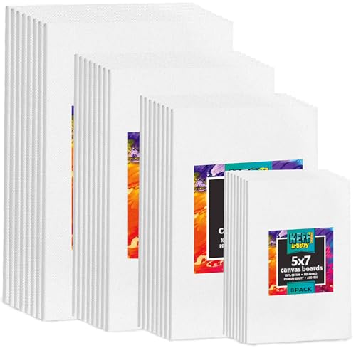 KEFF 32Pack Bulk Canvas for Painting 8 of 5x7 8x10 9x12 11x14 Canvas Boards for Painting Art Supplies for Adults  Kids  100 Cotton Primed Painting Canvas for Acrylic Oil Watercolor Tempera