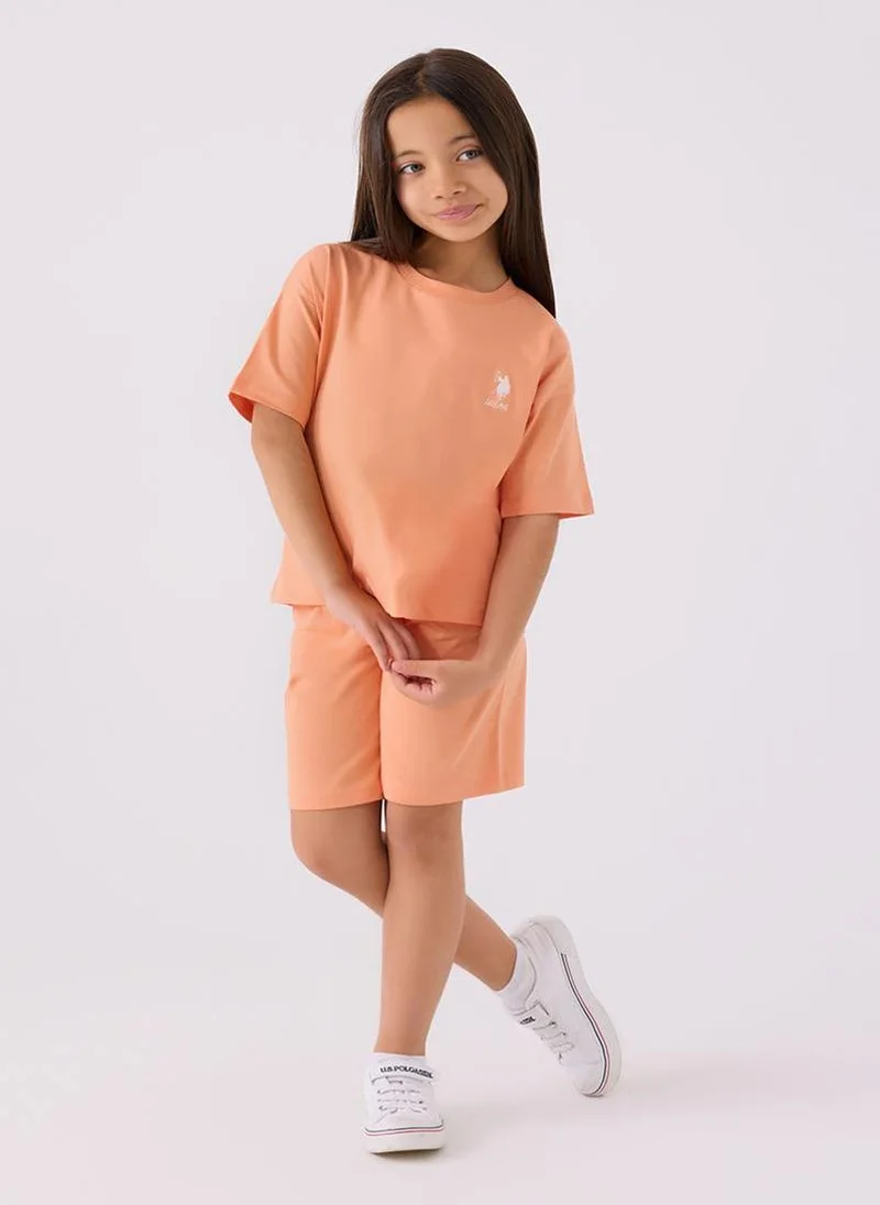 U.S. Polo Assn. U.S. Polo Assn. Girls Orange Bermuda Set