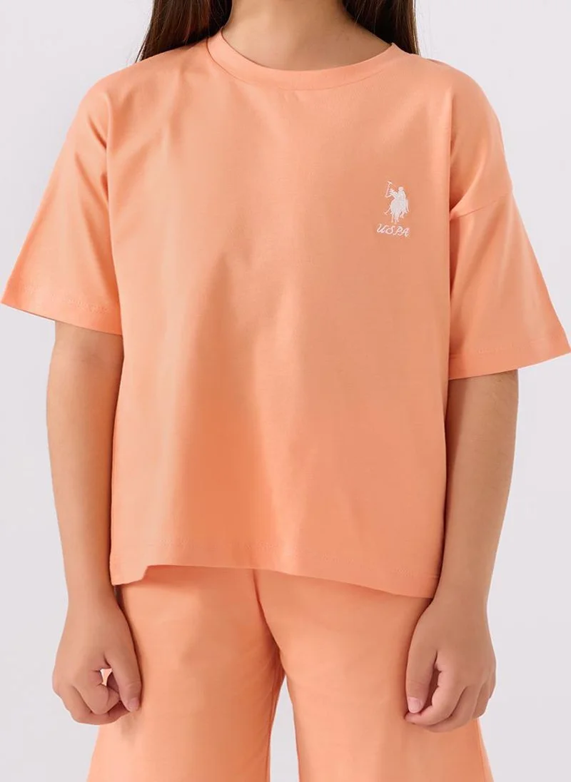U.S. Polo Assn. U.S. Polo Assn. Girls Orange Bermuda Set