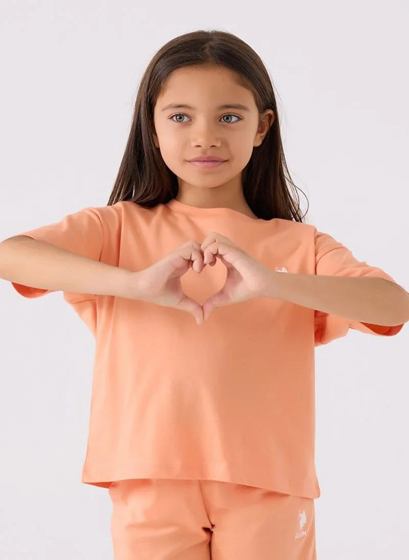 U.S. Polo Assn. U.S. Polo Assn. Girls Orange Bermuda Set