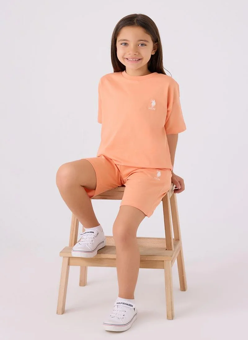 U.S. Polo Assn. U.S. Polo Assn. Girls Orange Bermuda Set