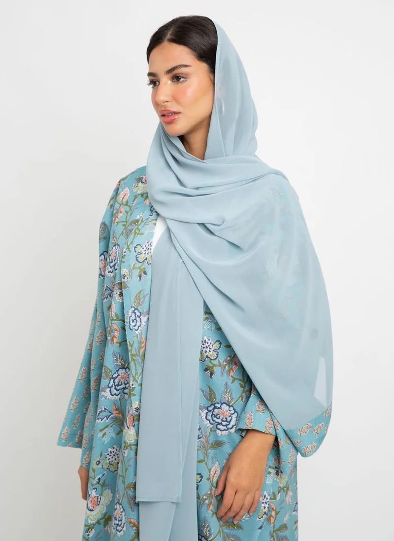 Kaafmeem Blue Pastel Garden Bohemian Abaya