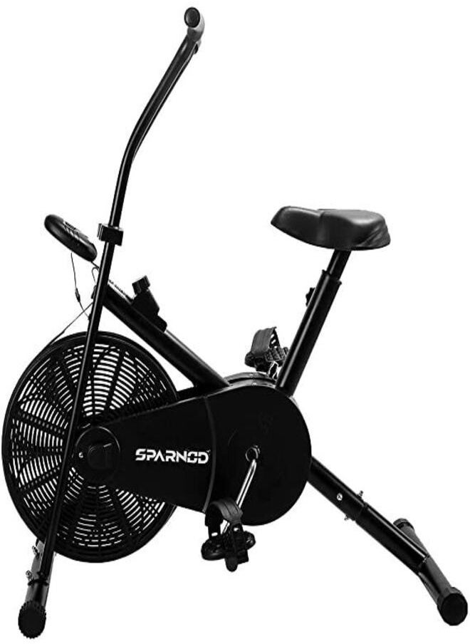 Sparnod Fitness - Sparnod Fitness SAB-04 Fixed Handle Exercise Air Bike Cycle for Home Gym with Adjustable Resistance and Height Adjustable Cushioned Seat (Free Installation) - Image 1