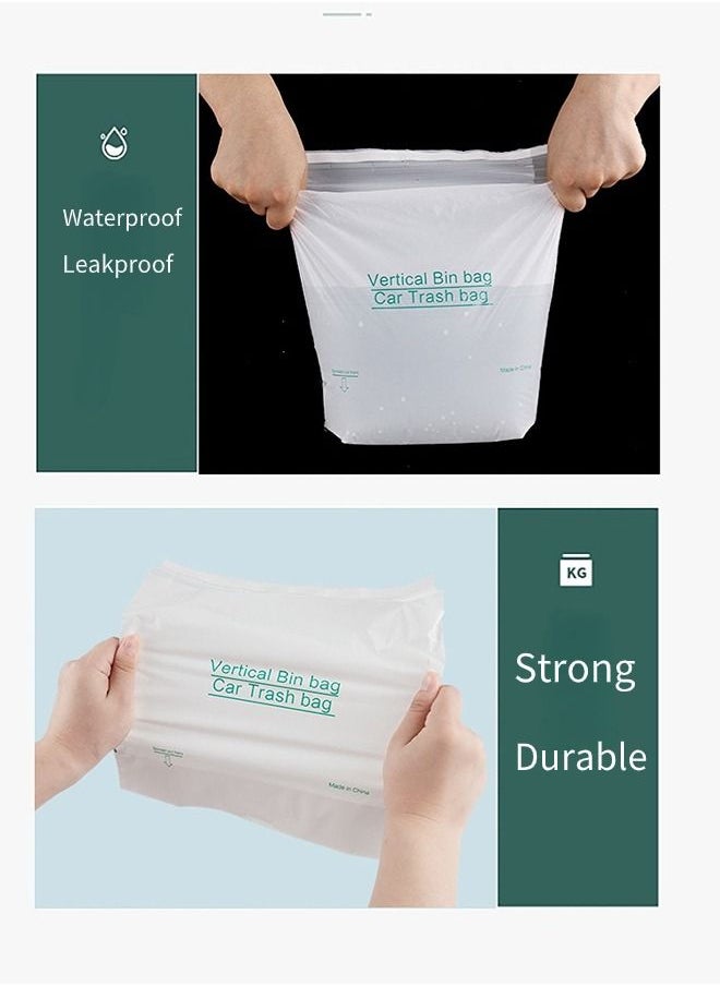 ShebSheb - 40 Pieces Car Garbage Trash Bin Easy Stick-On Disposable Portable Car Trash Can, Waterproof Leak Proof Barf Vomit Bags, Self Adhesive Cleaning Bags for Cars, Bedrooms, Bathrooms, Offices, Kitchens - Image 1