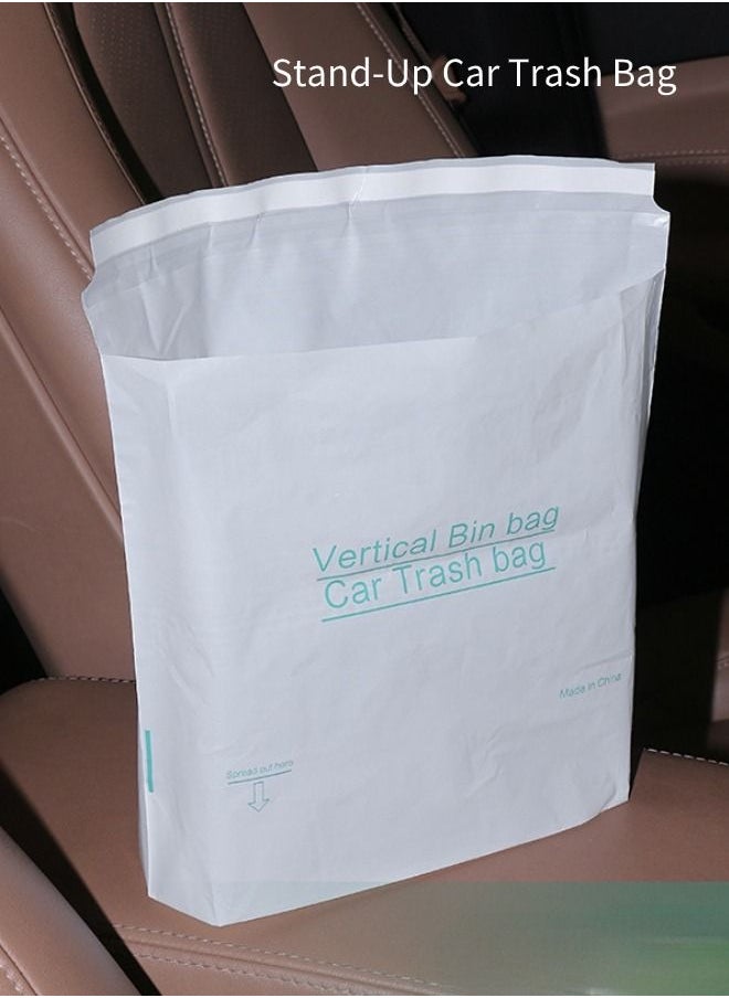 ShebSheb - 40 Pieces Car Garbage Trash Bin Easy Stick-On Disposable Portable Car Trash Can, Waterproof Leak Proof Barf Vomit Bags, Self Adhesive Cleaning Bags for Cars, Bedrooms, Bathrooms, Offices, Kitchens - Image 1