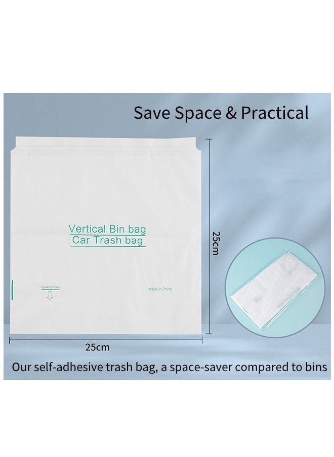 ShebSheb - 40 Pieces Car Garbage Trash Bin Easy Stick-On Disposable Portable Car Trash Can, Waterproof Leak Proof Barf Vomit Bags, Self Adhesive Cleaning Bags for Cars, Bedrooms, Bathrooms, Offices, Kitchens - Image 1