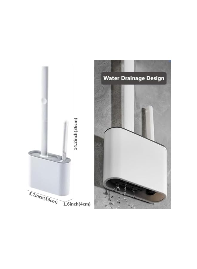 PROMASS Space-Saving Wall-Mounted Silicone Toilet Brush With Non-Slip Handle - Reusable, Hygienic Bathroom Cleaning Tool - Image 2