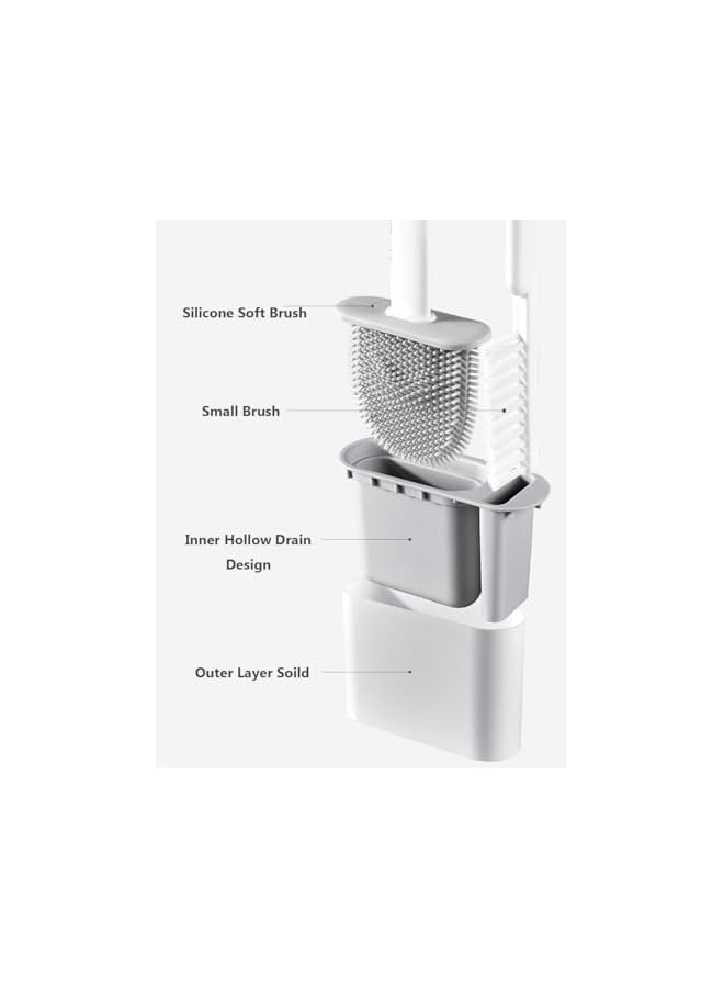 PROMASS Space-Saving Wall-Mounted Silicone Toilet Brush With Non-Slip Handle - Reusable, Hygienic Bathroom Cleaning Tool - Image 5