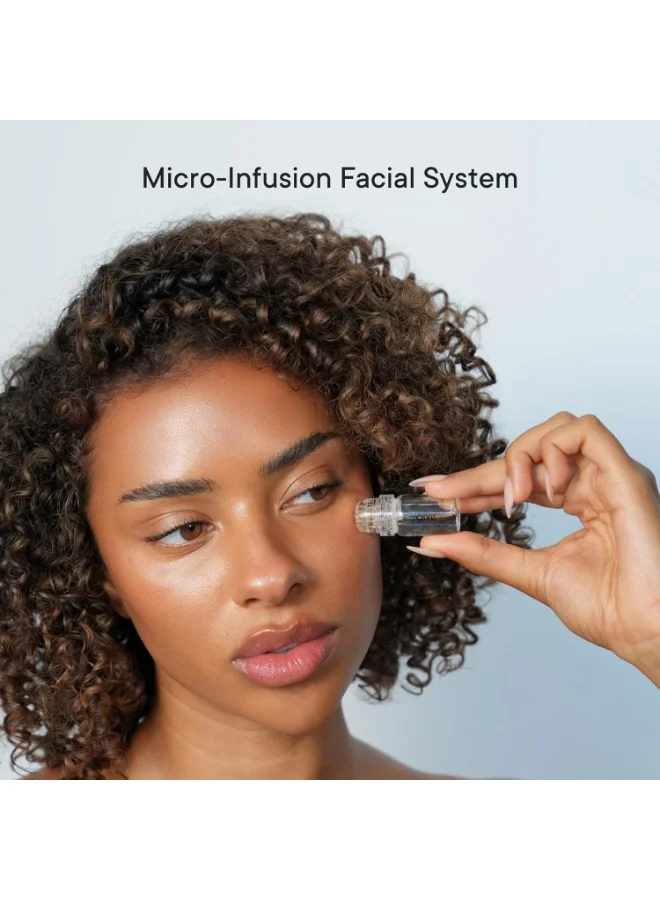 Qure Qure Skincare Micro-Infusion System | At-Home Microneedling Facial | 24K Gold 0.5mm Needles | Hydrating & Anti-Aging Serums | Pore-Minimizing, Collagen-Boosting & Skin Rejuvenating | 3-Month Supply
