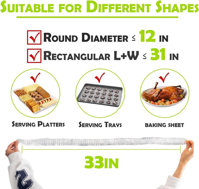 YUANSHAO 100 Extra Large Bowl Covers For Bread Proofing,Fits Bowl up to 20",Sheet Pan Covers, Elastic Reusable Plastic Bowl Cover For Baking Tray/Pizza Dough Proofing,Outdoor Food Fresh Keeping Bags, BPA Free - Image 4