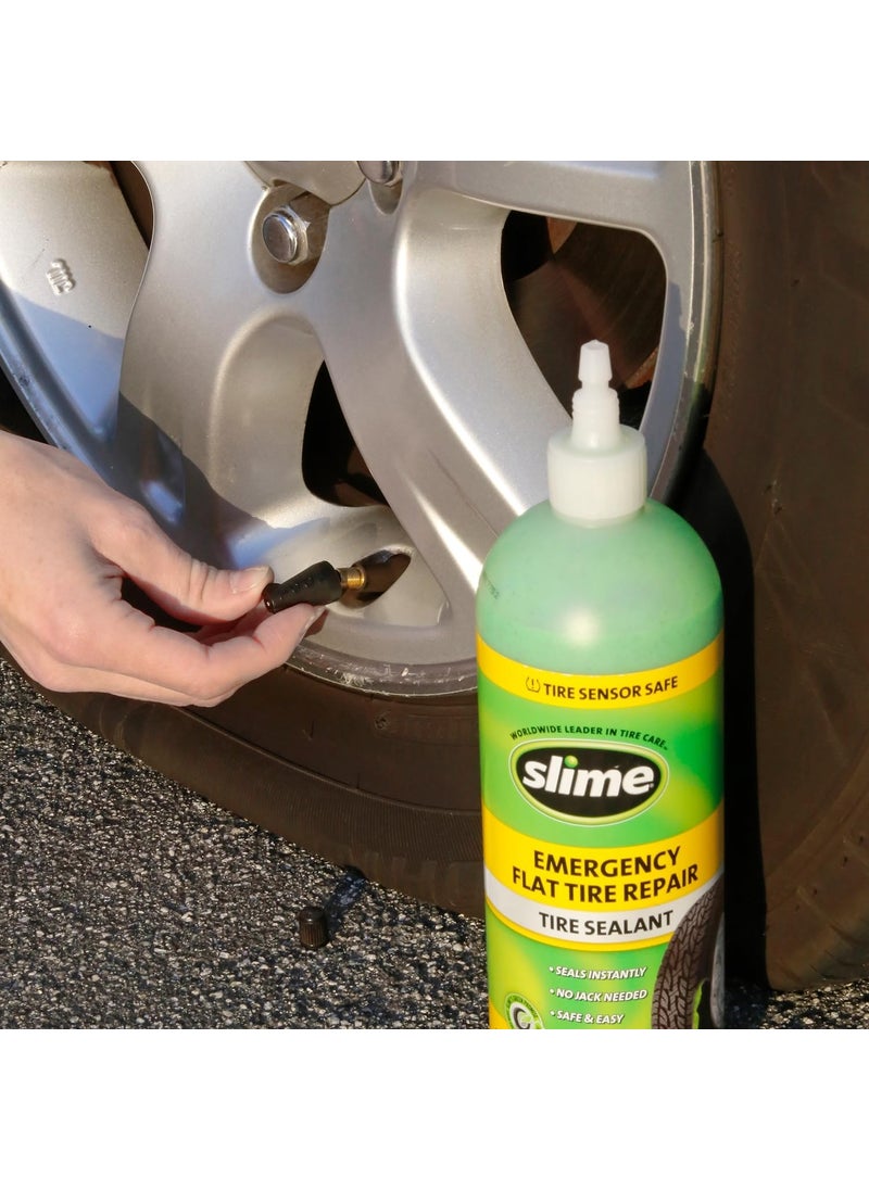Slime Slime 10011 Flat Tire Puncture Repair Sealant, Emergency Repair for highway vehicles, suitable for Cars/Trailers, Non-toxic, eco-friendly, 16 oz bottle  - Image 2