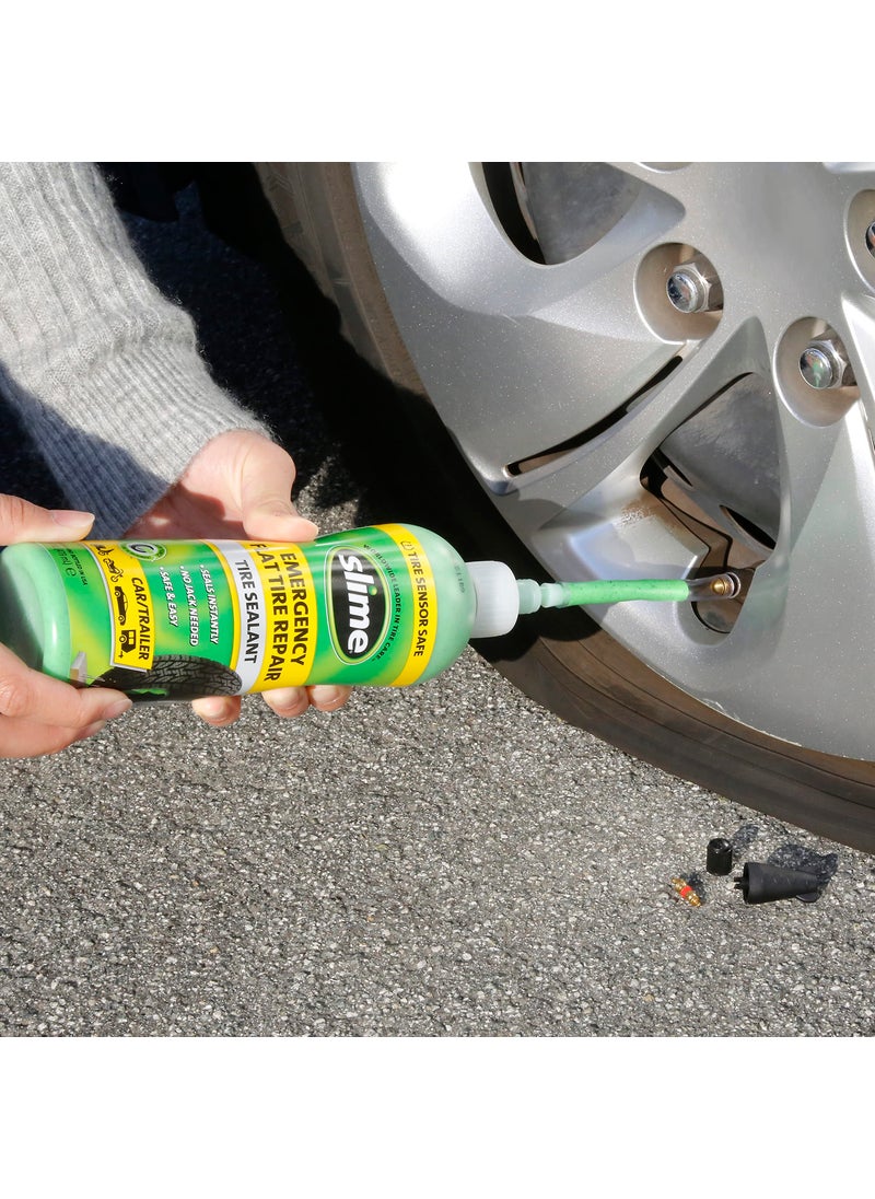 Slime Slime 10011 Flat Tire Puncture Repair Sealant, Emergency Repair for highway vehicles, suitable for Cars/Trailers, Non-toxic, eco-friendly, 16 oz bottle  - Image 3