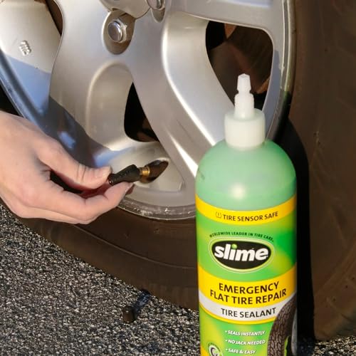 Slime 10011 Flat Tire Puncture Repair Sealant, Emergency Repair for highway vehicles, suitable for Cars/Trailers, Non-toxic, eco-friendly, 16 oz bottle - Image 2