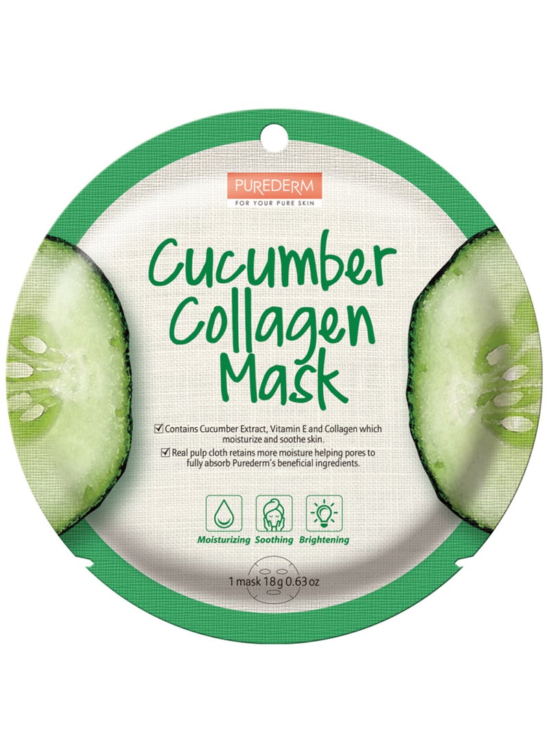 PUREDERM Cucumber Collagen Mask - Image 1
