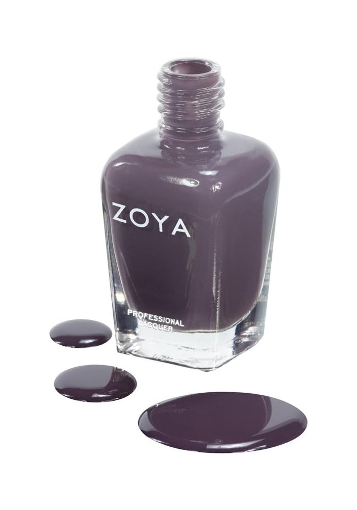 ZOYA Nail Polish in Petra - Dark Smoky Grey with Purple Undertones, 0.5 fl. oz. - Image 4