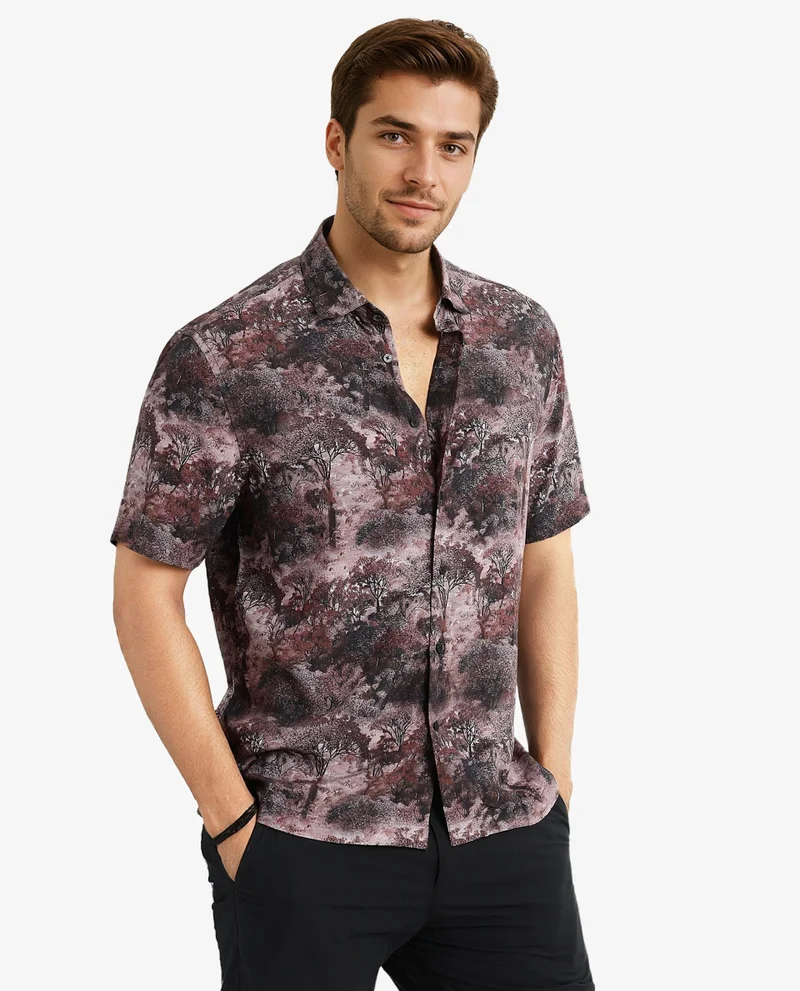 Rare Rabbit Men's Tropical Print Boxy Shirt