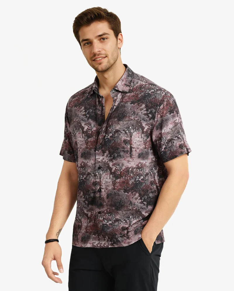 Rare Rabbit Men's Tropical Print Boxy Shirt