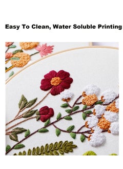 Excefore 4 Pack Embroidery Starter Kit for Adults Cross Stitch Kits for Beginners Hand Embroidery with Flowers and Plant Patterns DIY Kits with 1 Wooden Hoop, Scissors, Threads and Needles for Adults Kids  - Image 5