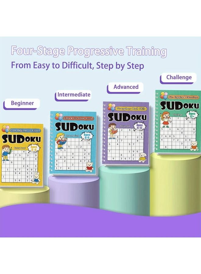 كتاب لغز سودوكو للأطفال من سن 9 إلى 12 عامًا: تحديات سهلة وصعبة - كتاب نشاط تعليمي في الرياضيات - Image 4