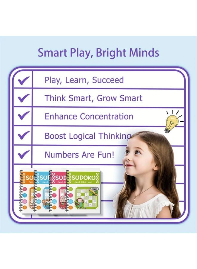 كتاب لغز سودوكو للأطفال من سن 9 إلى 12 عامًا: تحديات سهلة وصعبة - كتاب نشاط تعليمي في الرياضيات - Image 5