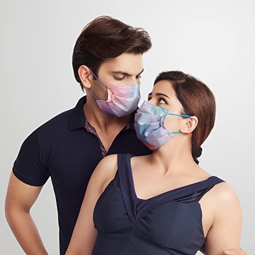 QUARANT Meltblown - Dual SMMS Fabric 4 Ply Designer Protective Face Mask with Nose Clip and Reusable Travel Pouch, Fashion That's Safe (Prism Combo, Pack of 50) for Unisex - Image 2