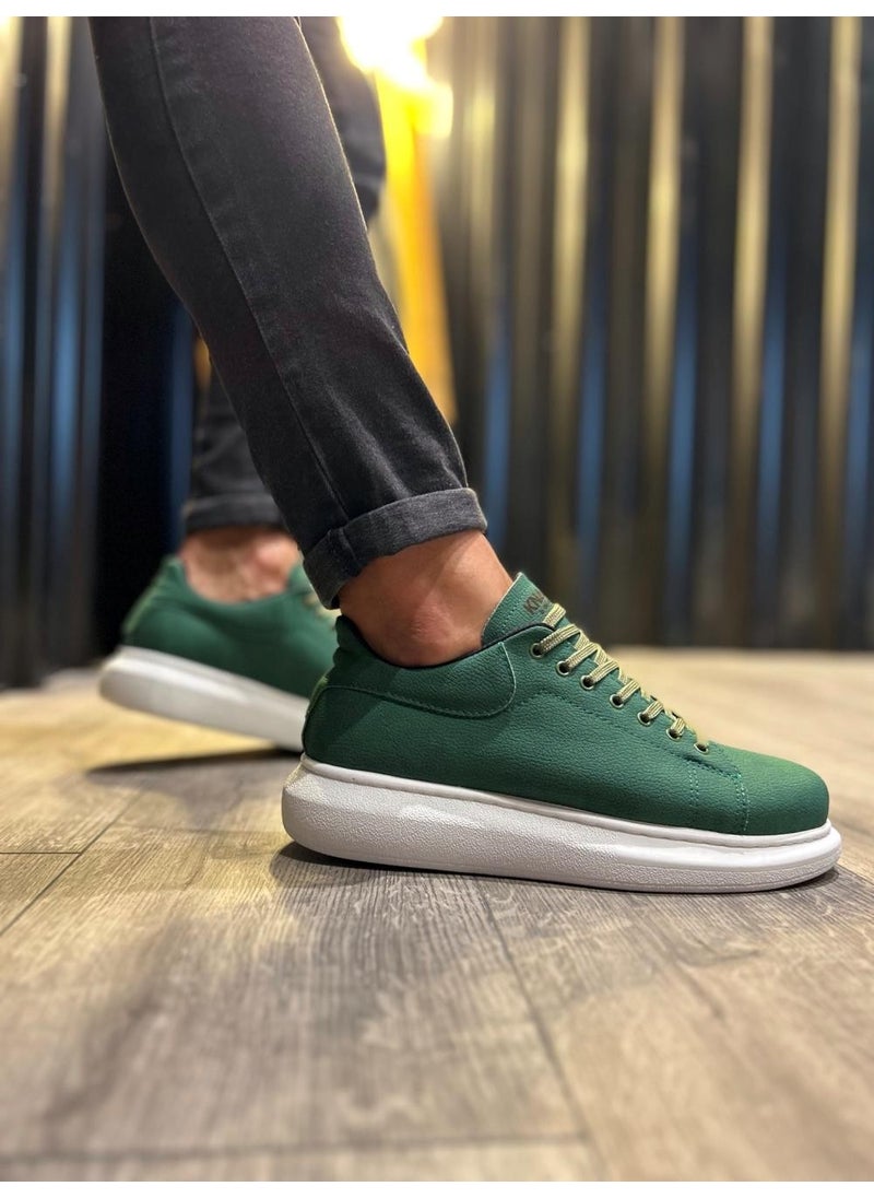 KnACK High Sole Casual Shoes 045 Green (White Sole)  - Image 4