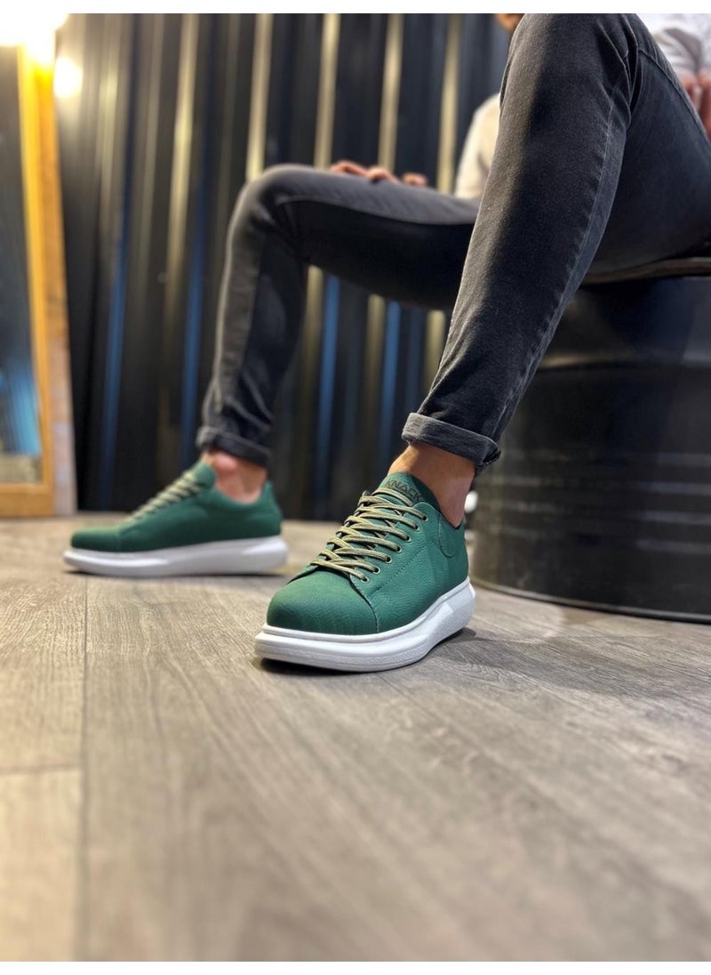 KnACK High Sole Casual Shoes 045 Green (White Sole)  - Image 5