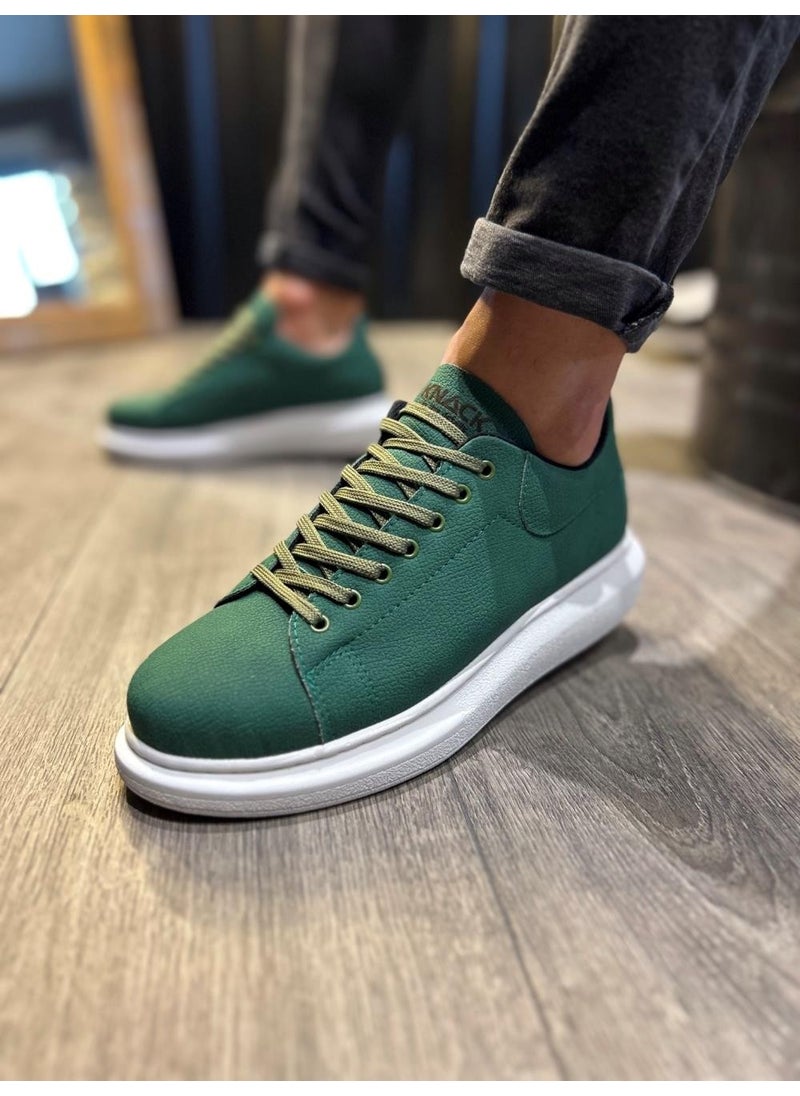KnACK High Sole Casual Shoes 045 Green (White Sole)  - Image 1