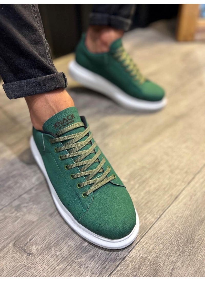 KnACK High Sole Casual Shoes 045 Green (White Sole)  - Image 3