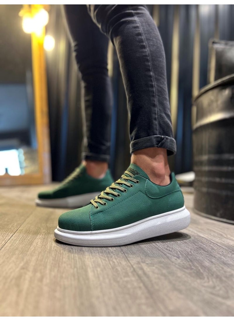 KnACK High Sole Casual Shoes 045 Green (White Sole)  - Image 2