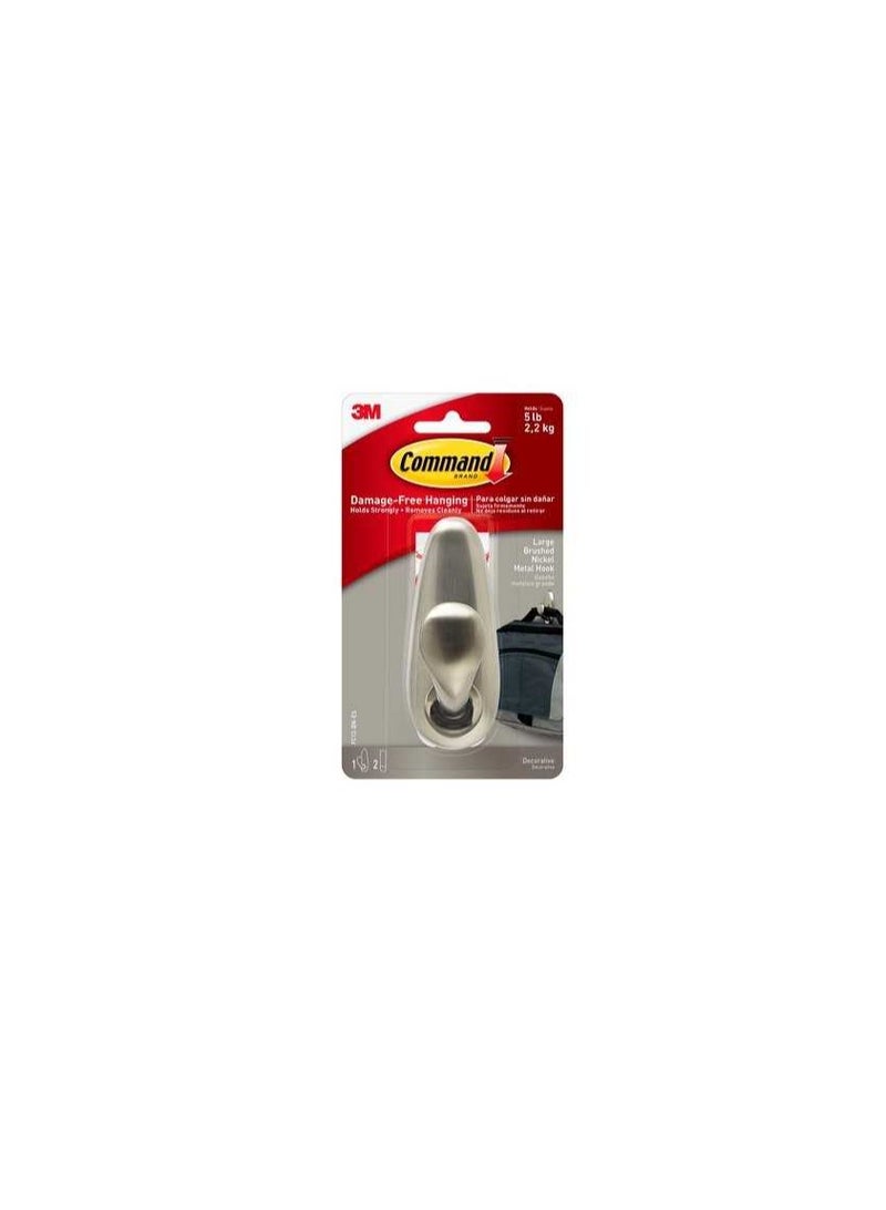 3M Command™ Large Forever Classic Brushed Nickel Metal Hook  - Image 1
