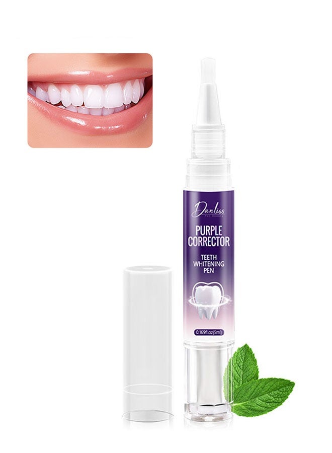 danliss Purple Corrector Teeth Whitening Pen 5ml, Lightens and Removes Stain, Improves the Appearance of Teeth, Enjoy the Most Beautiful Smile Motivation, Tooth Care - Image 1