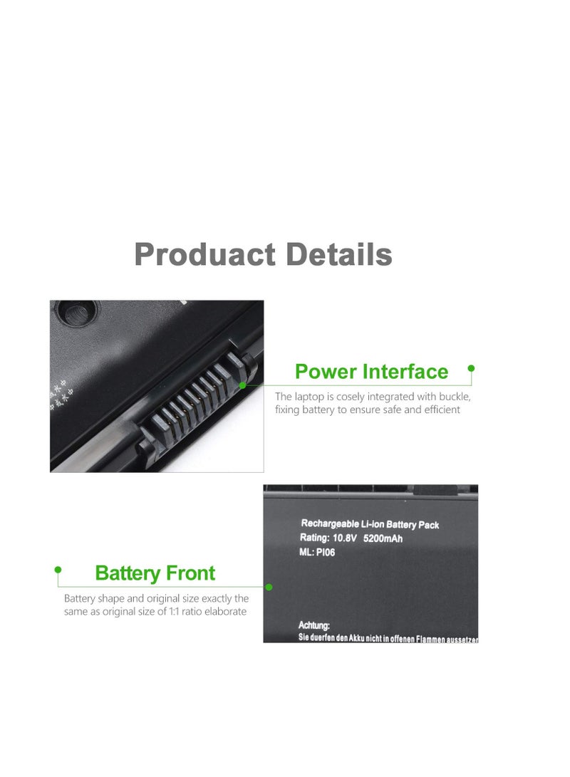 Terabyte Laptop Battery Compatible for (PI06) Notebook Battery for HP Pavilion Envy TouchSmart 14 15 17, 710416-001 710417-001 709988-421 709989-421 HSTNN-LB4N HSTNN-LB4O HSTNN-YB4N HSTNN-YB4O - Image 4