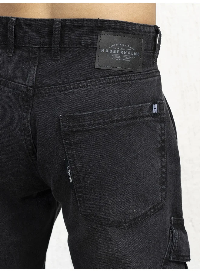Hubberholme Men Black Jeans - Relaxed Tapered Fit for Comfort