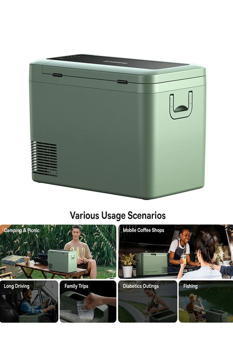 Baseus 26.1L Portable Car Fridge Freezer with Powerful Compressor – 12/24V Dual Voltage, 70W Energy-Saving Cooling – Quick App Temperature Control to -20°C – Shock-Resistant Design with LED Lighting – Ideal for Teslas, Camping, RVs, Dorms, Outdoor Travel, Road Trips, and Everyday Use - Image 1