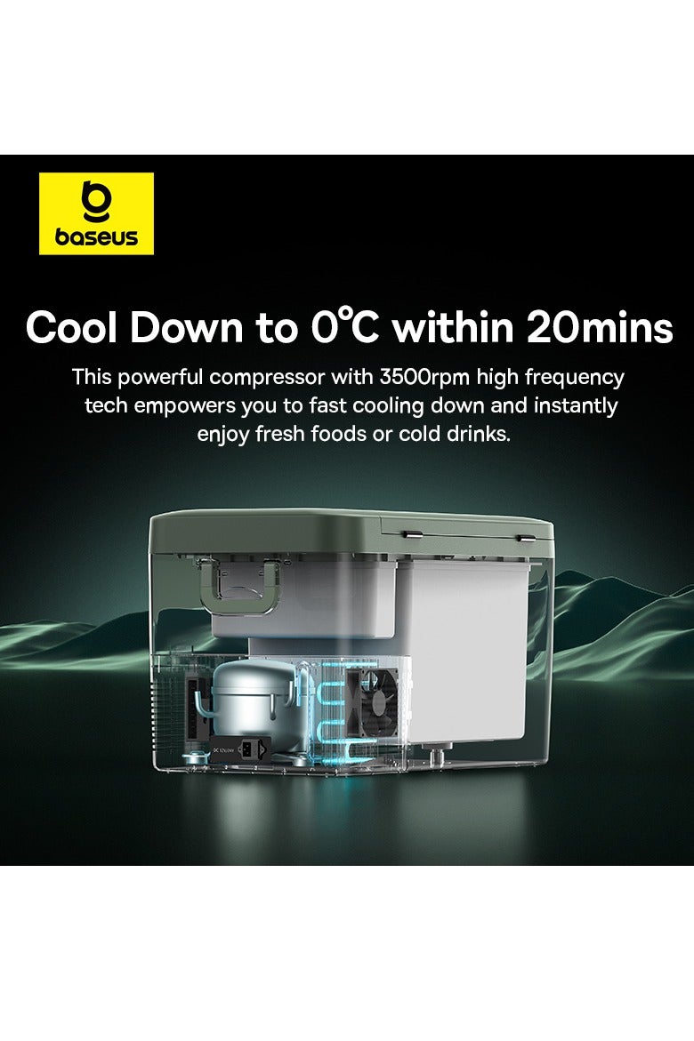Baseus 26.1L Portable Car Fridge Freezer with Powerful Compressor – 12/24V Dual Voltage, 70W Energy-Saving Cooling – Quick App Temperature Control to -20°C – Shock-Resistant Design with LED Lighting – Ideal for Teslas, Camping, RVs, Dorms, Outdoor Travel, Road Trips, and Everyday Use - Image 3