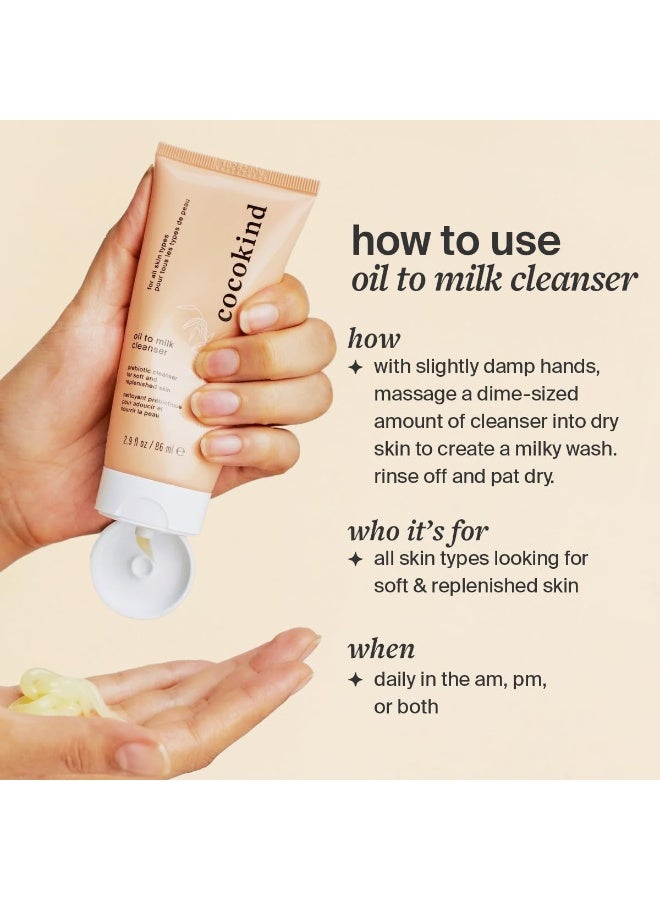 Cocokind Oil to Milk Face Wash, Oil Based Cleanser and Oil Makeup Remover - Cleansing Oil, Cleansing Milk and Cream Cleanser for Face - Image 3