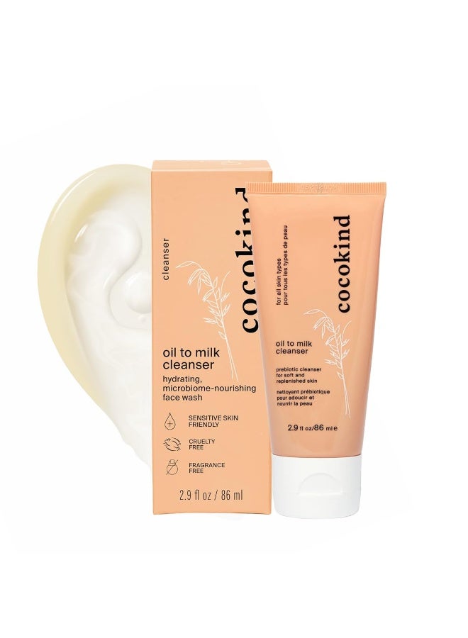 Cocokind Oil to Milk Face Wash, Oil Based Cleanser and Oil Makeup Remover - Cleansing Oil, Cleansing Milk and Cream Cleanser for Face - Image 1