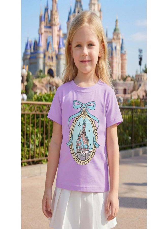 KEKEMI Kid Toddler Girls Magical Shirt Magic Kingdom Shirts Cute Bow Magic Castle T-Shirt Holiday Castle Tees Vacation Tops(Purple,3-4T) - Image 4