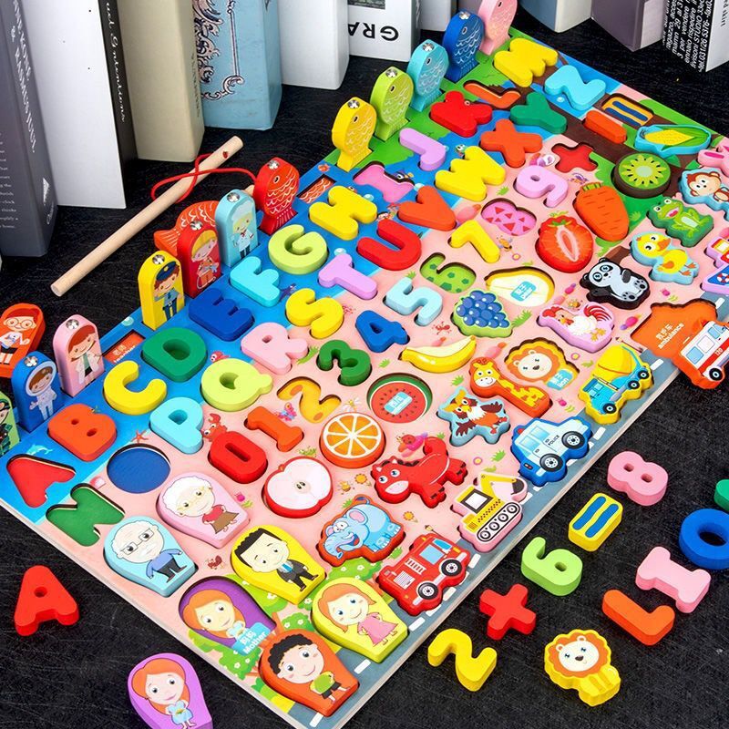 Magnetic Fishing Toys Young Children'S Intelligence Development Digital Assembled Building Blocks Enlightenment Early Education Boys And Girls - Image 1