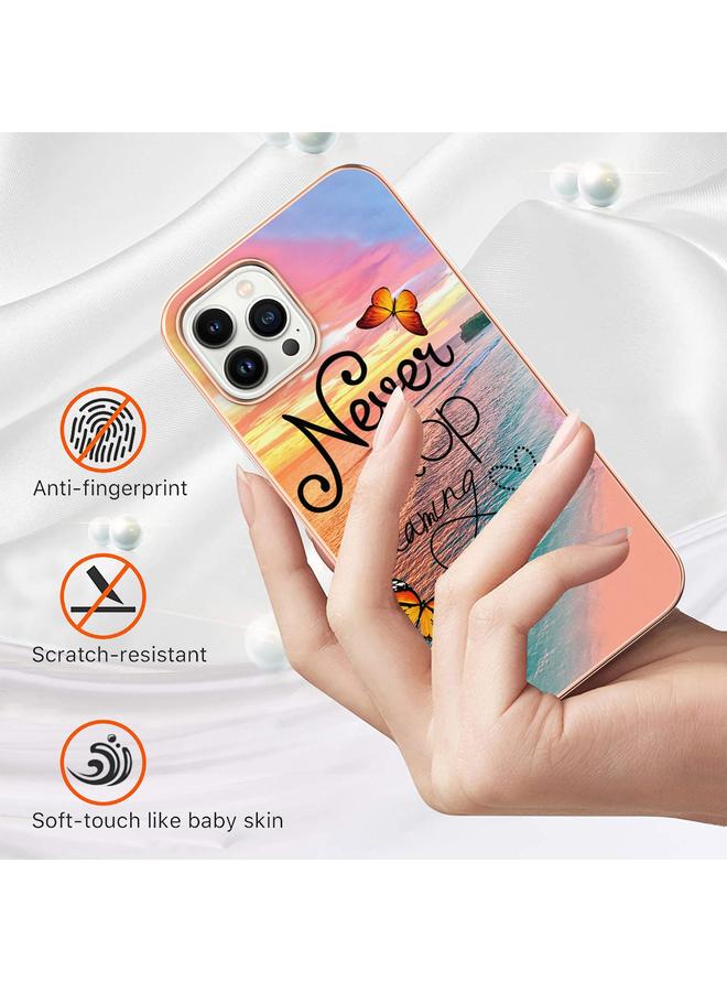 S-TOP Case For iPhone 14 Pro Max Electroplating Pattern IMD TPU Shockproof Case - Image 3