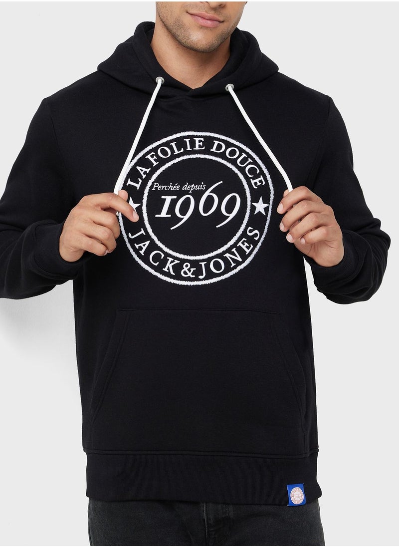 JACK & JONES - Text Print Hoodie - Image 1